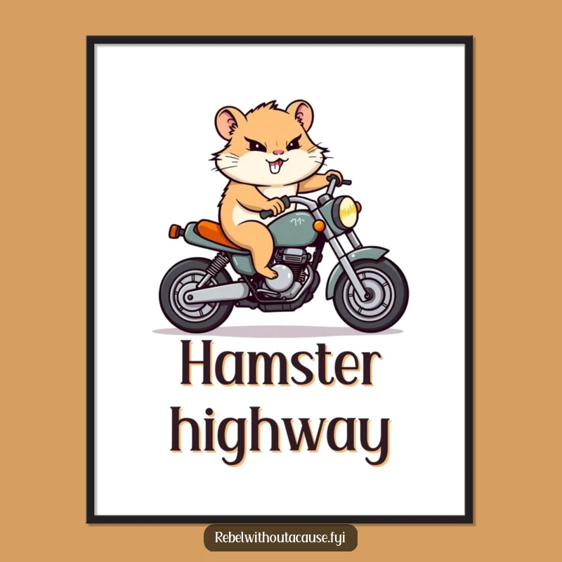 Funny Hamster Motorcycle Digital Art: Instant Adventure with a Determined Rodent Download
