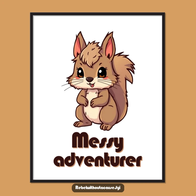 Funny Wild Squirrel Adventure Digital Art: Instant Wilderness and Humor for Your Walls