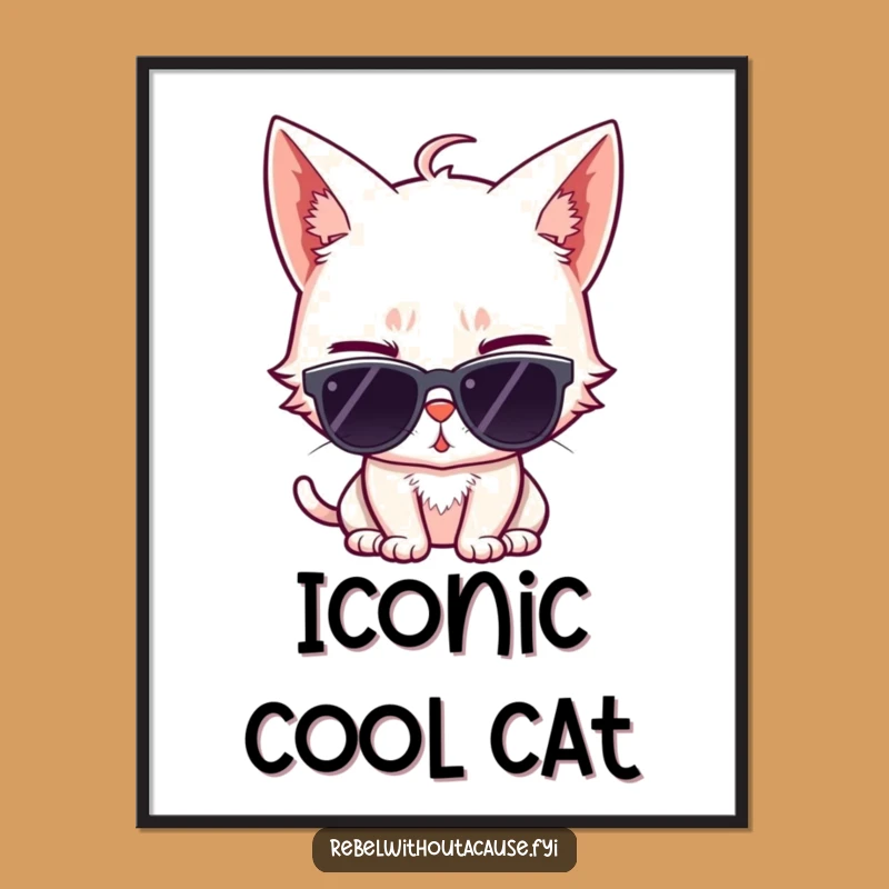 Funny Cat Wink Digital Art: Sassy Sunglasses Cat for Cool Decor