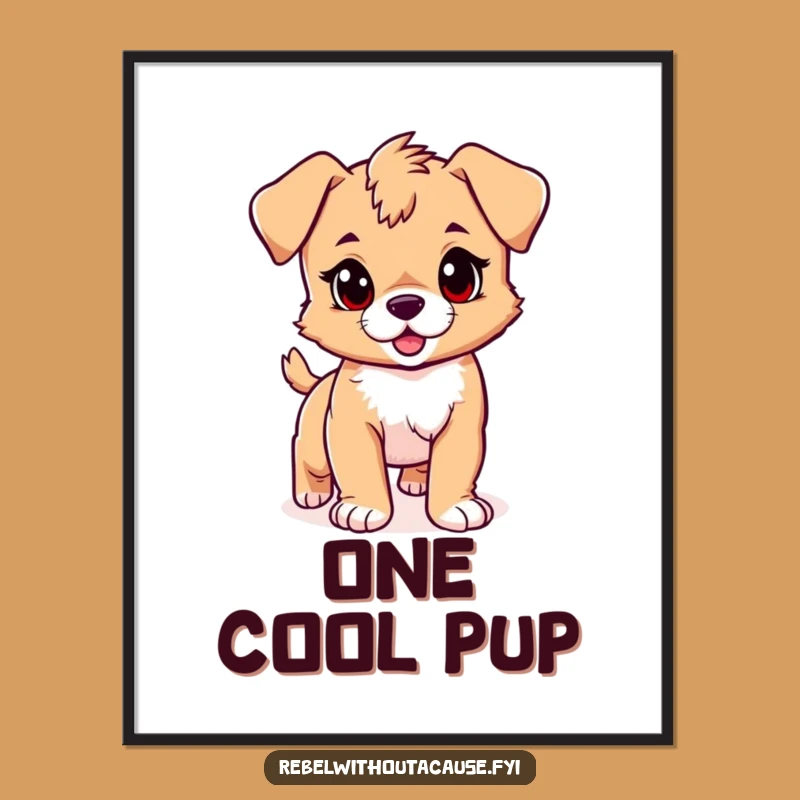 Funny Puppy Digital Art: Confident Stride, Instant Joy & Funny Gift