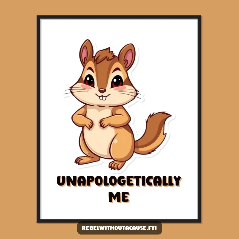 Funny Chipmunk Pose Digital Art: Bold Animal Print, Confident Decor Gift