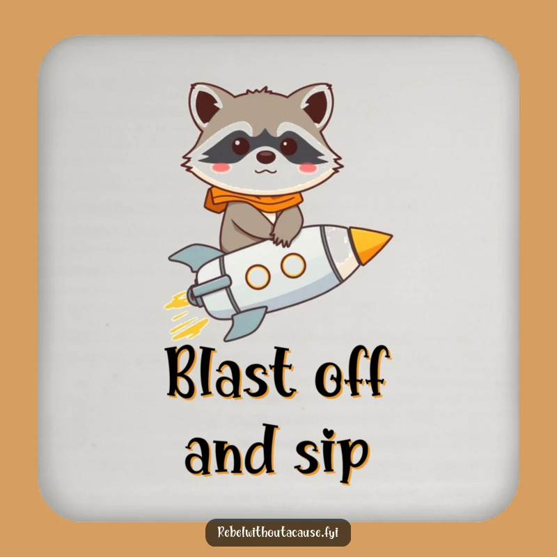 Funny Raccoon Rocket Coaster: Keep Your Surface Safe, Laugh Out Loud