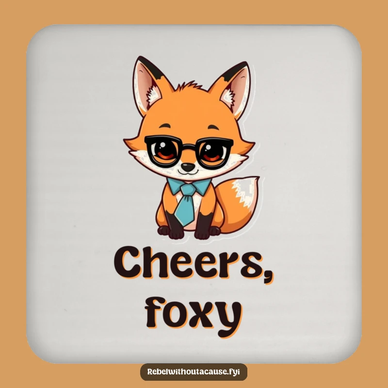 Funny Fox Coaster: Jaunty Tie Style, Swagger Protection, Party Gift
