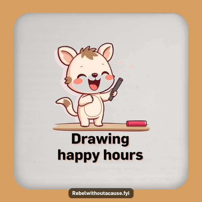 Funny Joyful Animal Chalk Wall Coaster, Protect Surfaces with Art Funny Gift