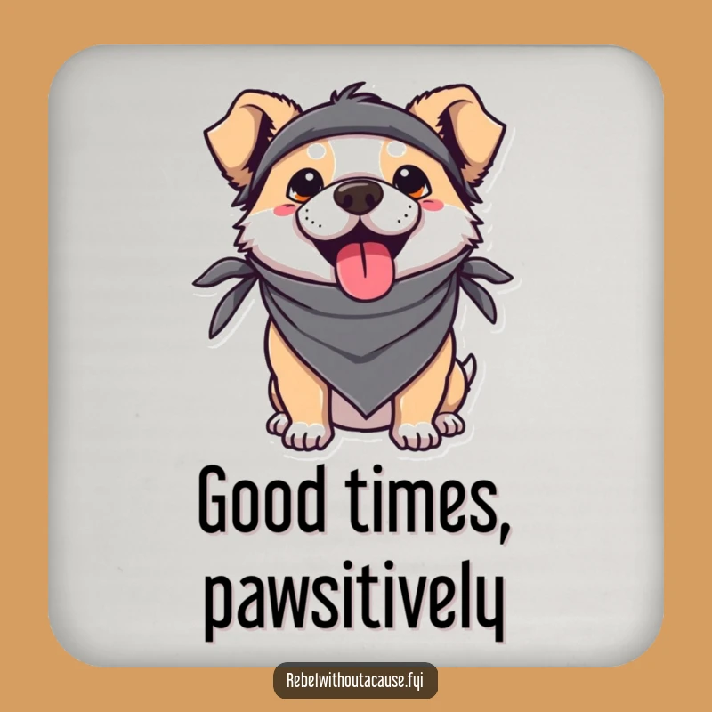 Funny Kawaii Dog Coaster: Tongue Out Decor, Sweet Funny Gift for Dog Owners