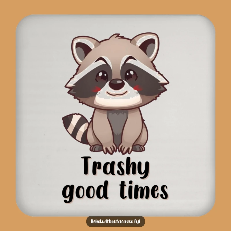 Funny Raccoon Swagger Drink Coaster: Protect Surfaces with Attitude!