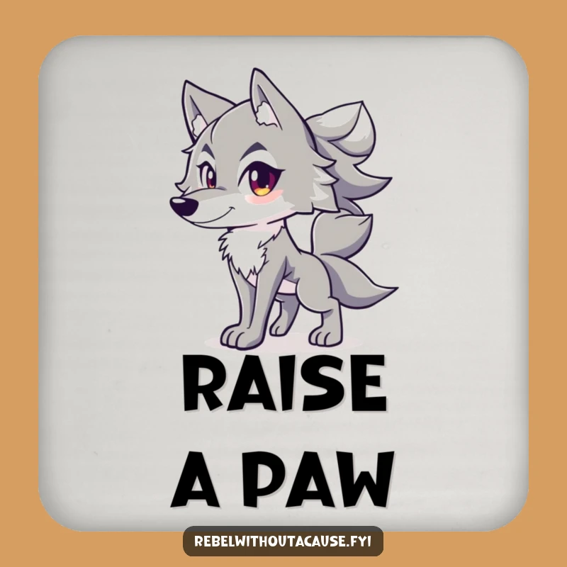 Funny Spirited Wolf Coaster - Protect Surfaces with Style - Cute Funny Gift!