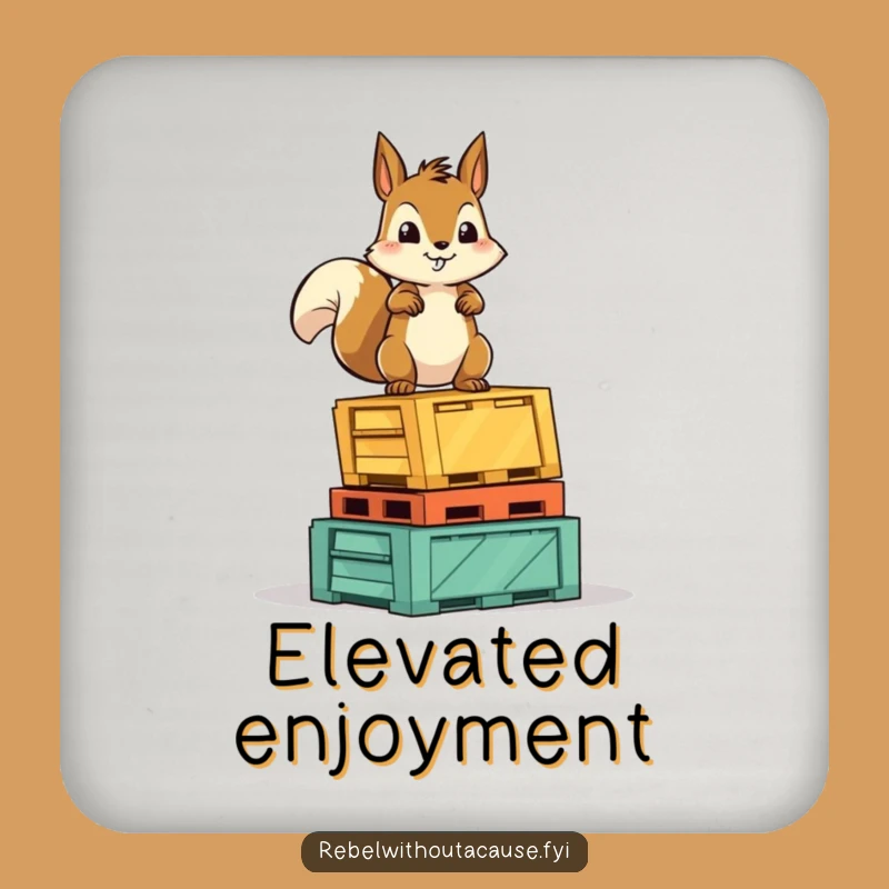 Funny Squirrel Victory Coasters: Protect Surfaces with Fearless Rodent Humor, Perfect Funny Gift