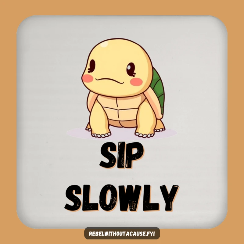 Funny Turtle Disapproval Drink Coaster: Protect Surfaces with Reptile Judgment, A Tiny Funny Gift!