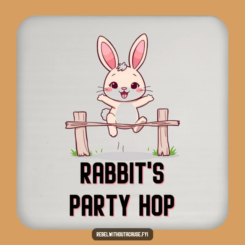 Funny Rabbit 'Over It' Coaster - Determined Jumper Rabbit Drink Protector Gift