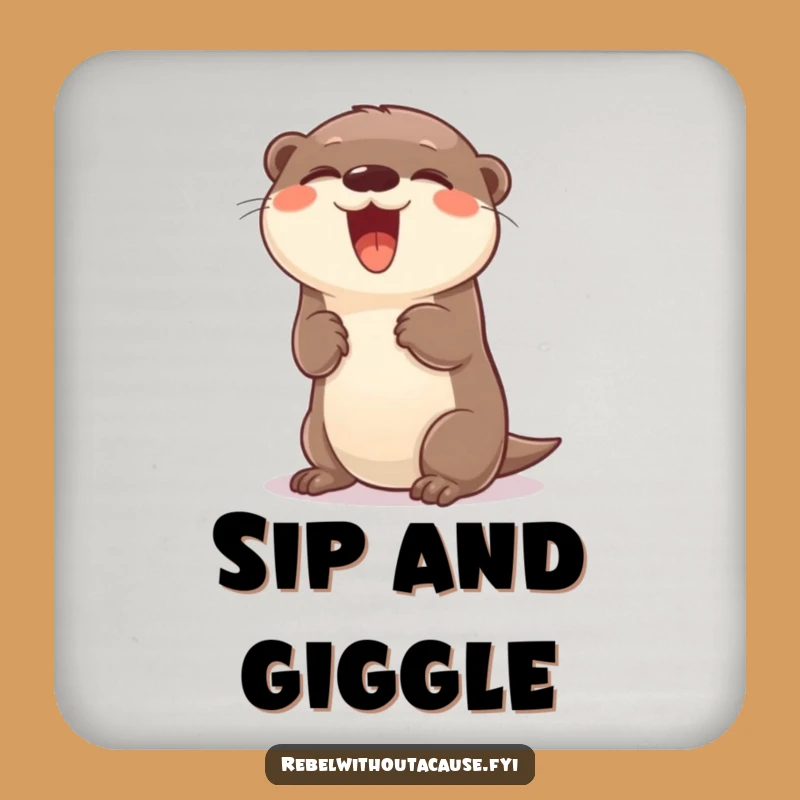 Funny Otter Flip Coaster: Giggling Drink Protector, Carefree Decor Gift