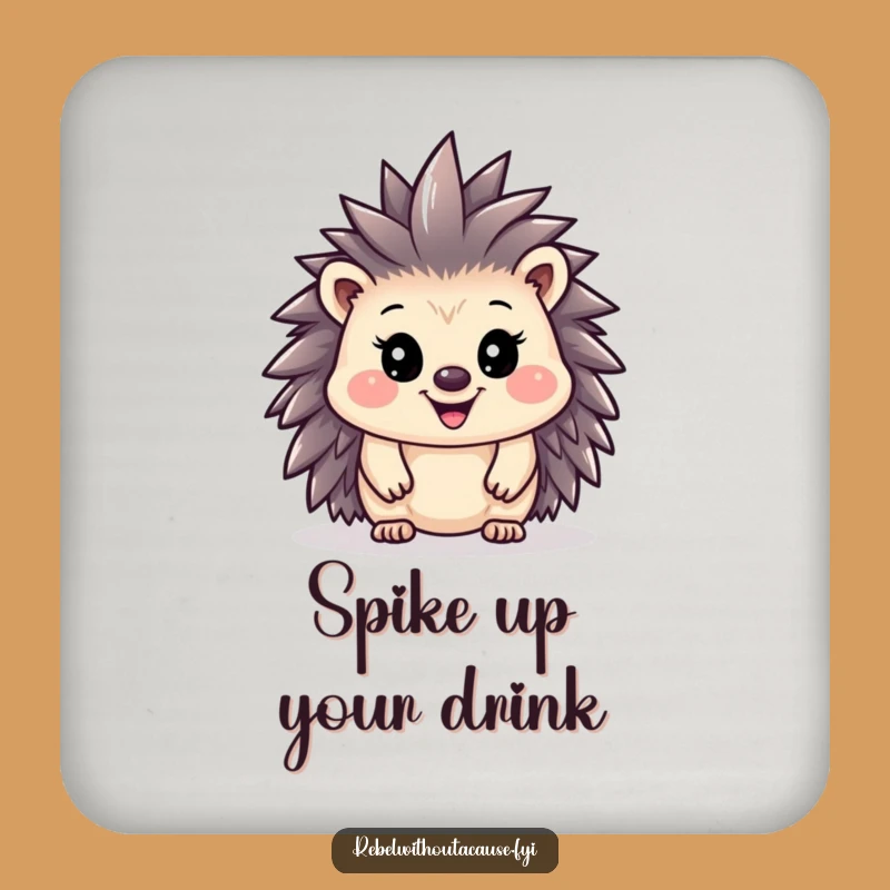 Funny Hedgehog Mohawk Coaster: Protect Surfaces with Punk Attitude