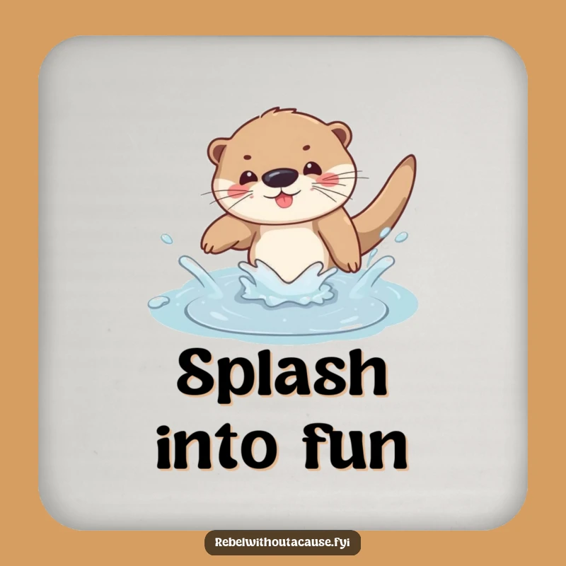 Funny Otter Dive Drink Coaster: Protect Surfaces with a Splash!