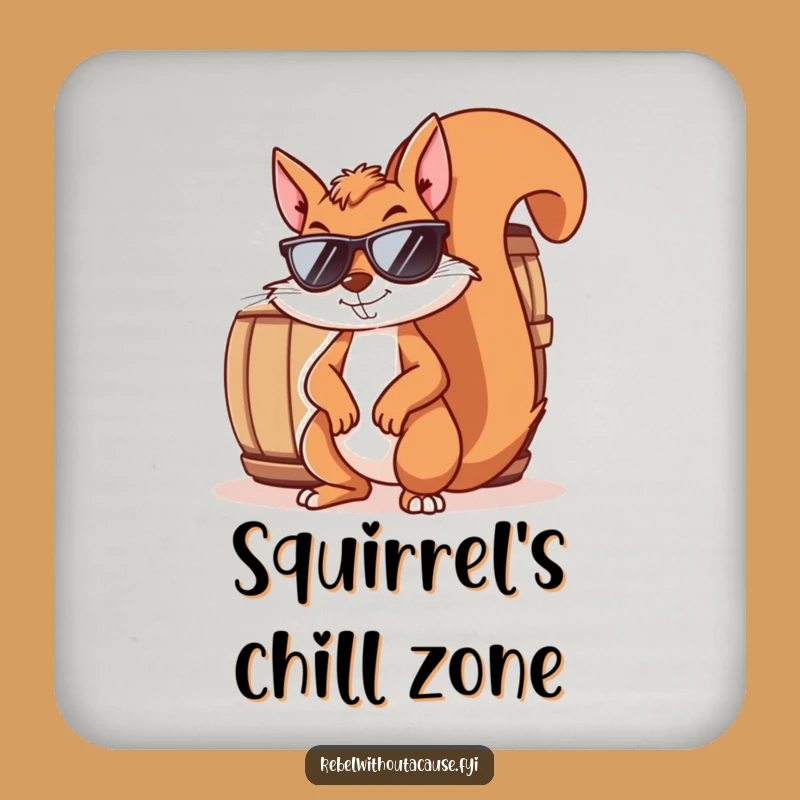 Funny Squirrel 'Shady Deal' Coaster - Mischievous Sunglasses Squirrel Drink Protector Gift