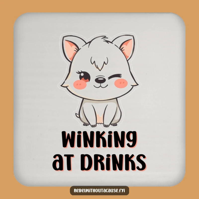 Funny Mischievous Animal Chalk Stencil Coaster, Protect Surfaces with a Wink Funny Gift