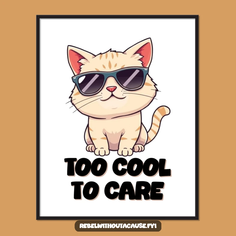 Funny Cool Cat Sunglasses Poster: Add Smirking Style to Your Walls!