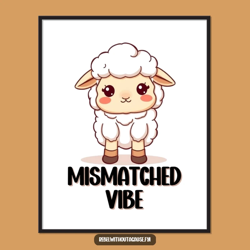 Funny Sheep Scattered Poster: Decorate with Whimsy from this Cute Ewe, A Quirky Funny Gift!