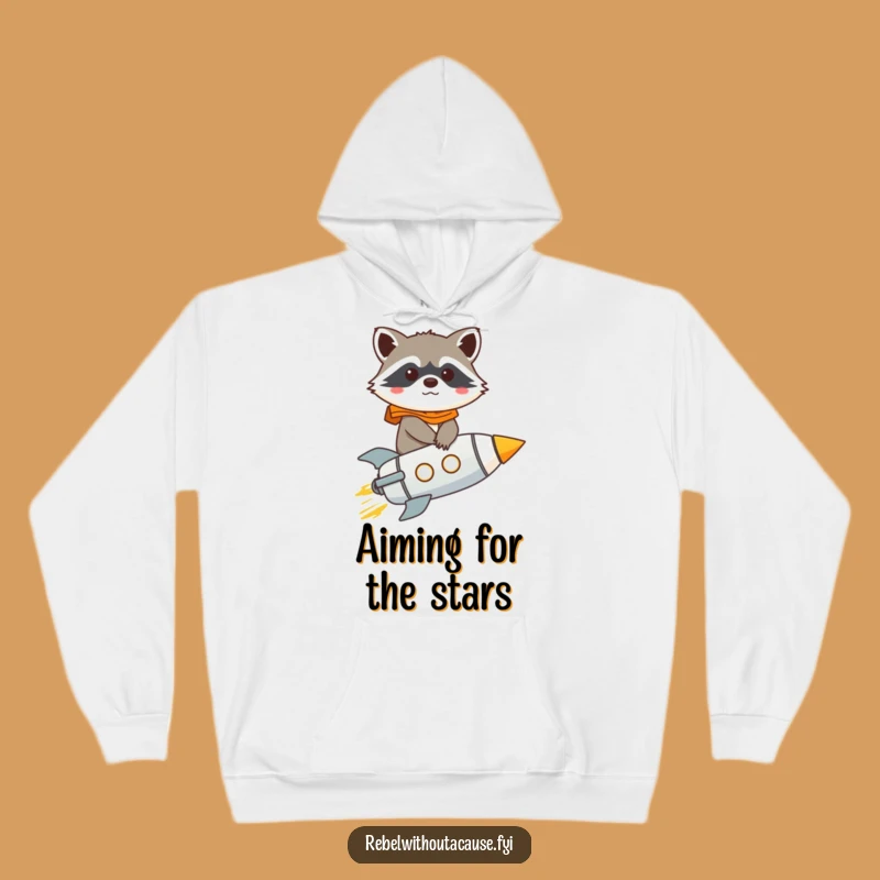 Funny Raccoon Rocket Hoodie: Stay Cozy on Your Cosmic Journey