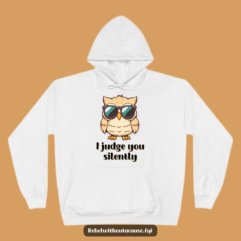Funny Owl Hoodie: Cozy Sarcastic Bird with Sunglasses, Unimpressed Chill Gift