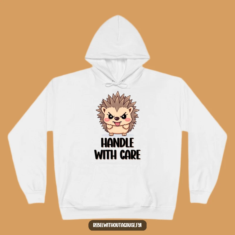 Funny Rebellious Hedgehog Hoodie: Cozy Up with Fierce Attitude!