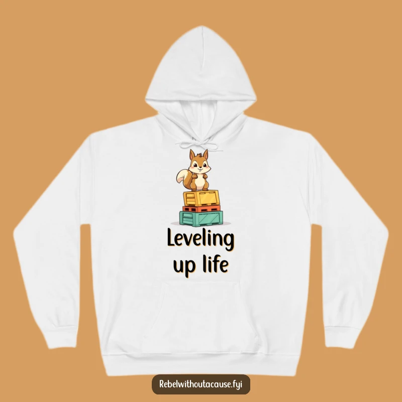 Funny Squirrel Victory Hoodie: Cozy Up with a Fearless Rodent on Crates, Ideal Funny Gift