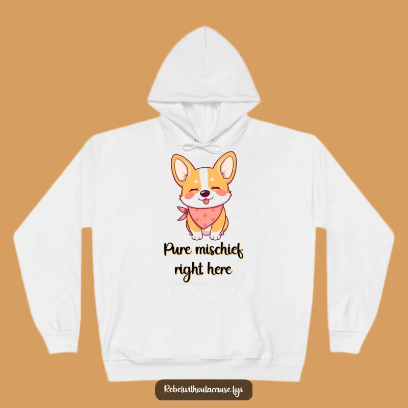 Funny Winking Corgi Bandana Hoodie: Cozy Comfort with Canine Charm