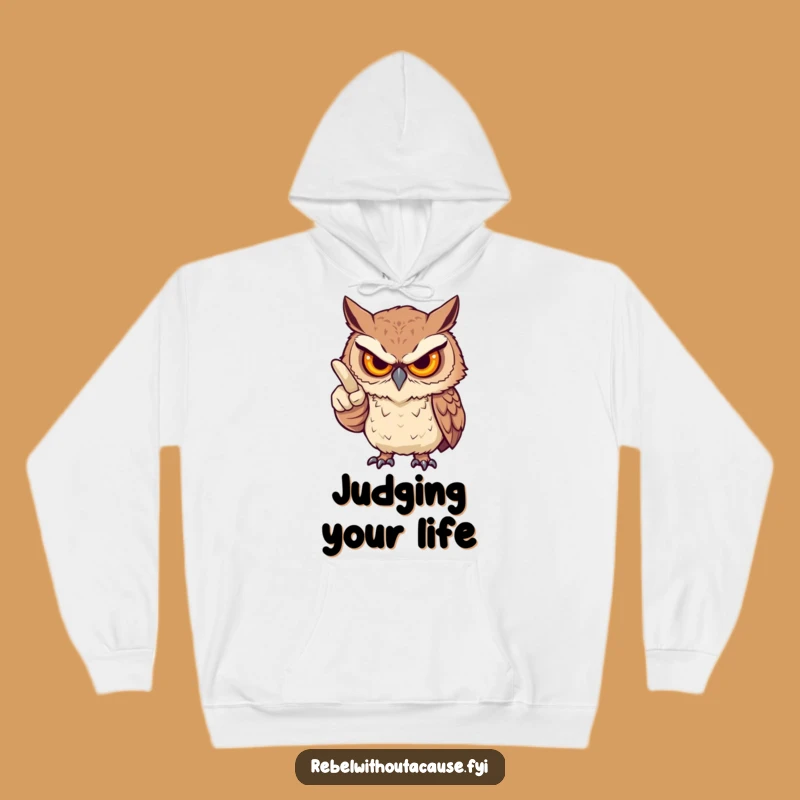 Funny Fierce Owl Finger Hoodie: Cozy Up with Stern, Playful Sass