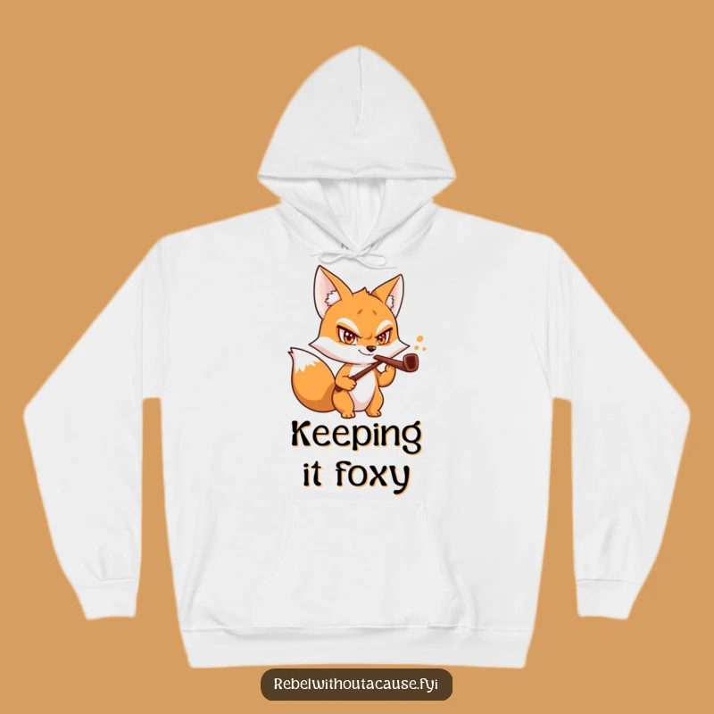 Funny Fox Butler Hoodie: Cozy Mischievous Grin Bent Pipe Sweatshirt, Great Funny Gift