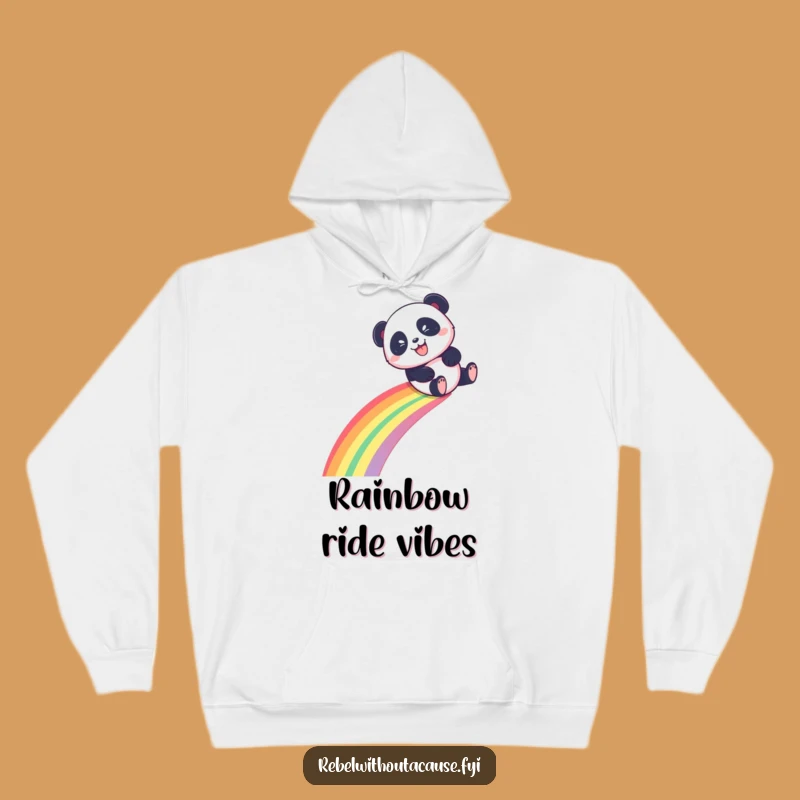 Funny Panda Hoodie, Cozy Rainbow Slide, Mischievous Style, Ultimate Funny Gift