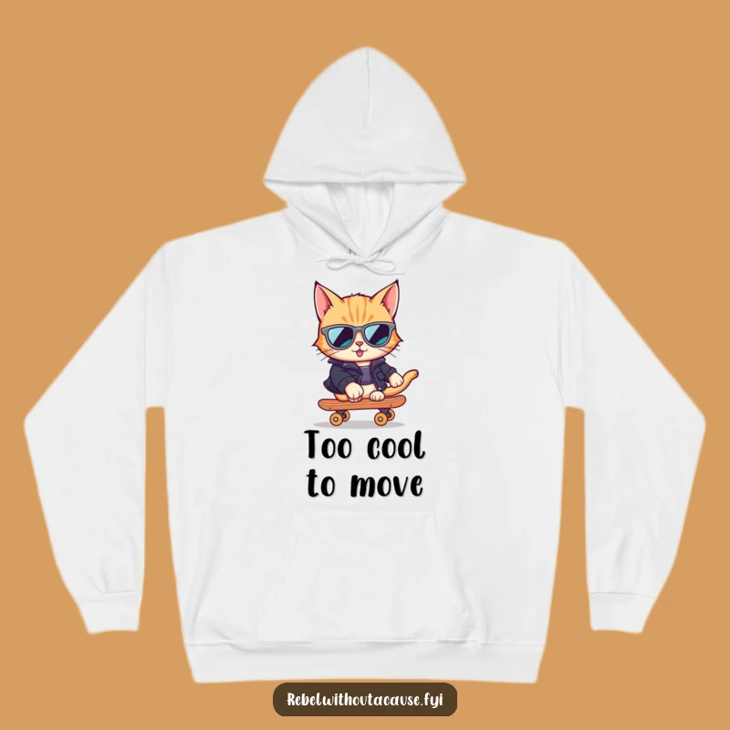Funny Cool Cat Skater Hoodie - Cozy and Hilarious Streetwear