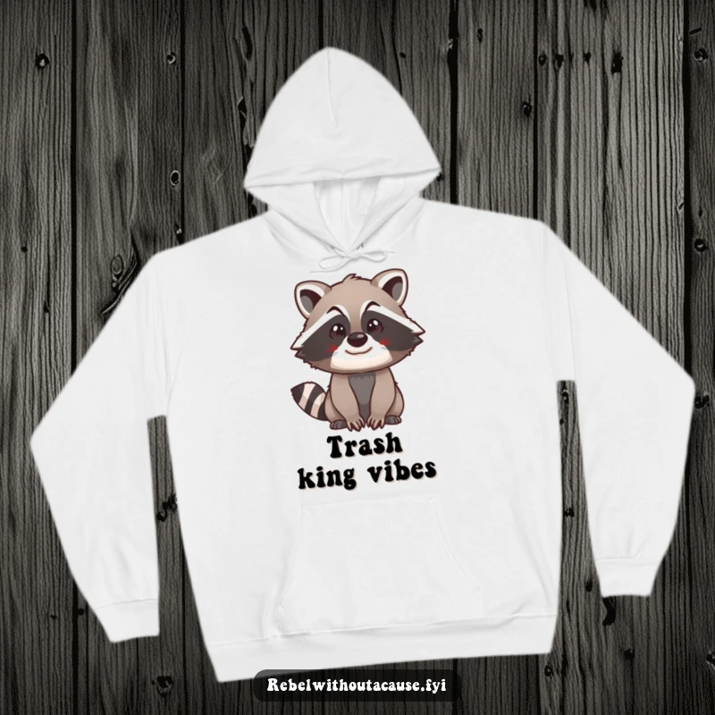 Funny raccoon swagger hoodie featuring a spunky raccoon with a determined look and a confident swagger, perfect for cozy humor.