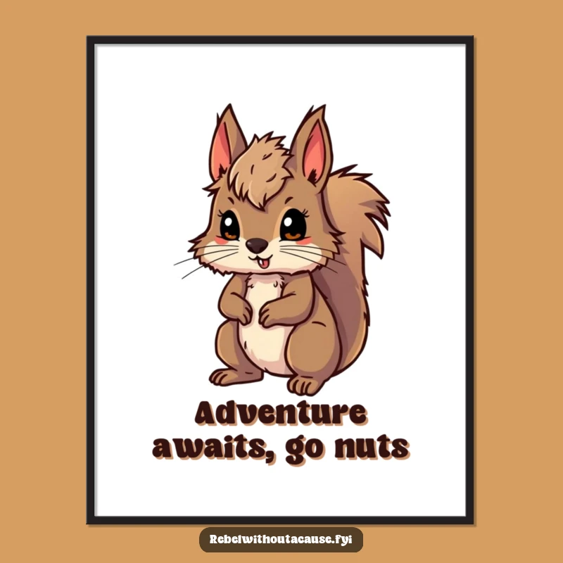 Free Printable Squirrel Wall Art: Wild Adventure Poster for Nature Lovers