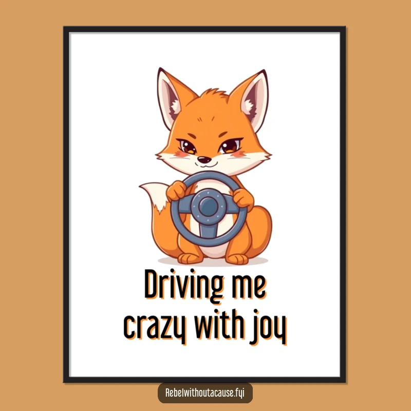 Funny Free Printable Wall Art: Sly Fox's Joyride - Quirky Downloadable Decor Gift!