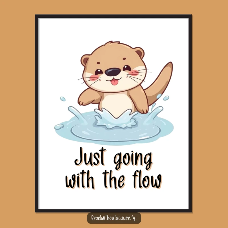 Free Printable Wall Art: Carefree Otter for Playful and Splashy Decor