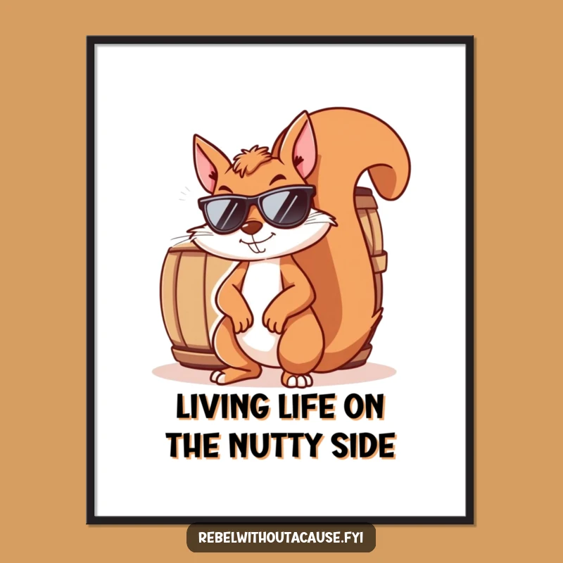 Free Printable Wall Art: Cool Squirrel, Sunglasses, Funny Downloadable Decor