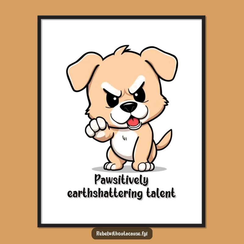 Free Printable Wall Art: Defiant Puppy Stomp, Dynamic Downloadable Art