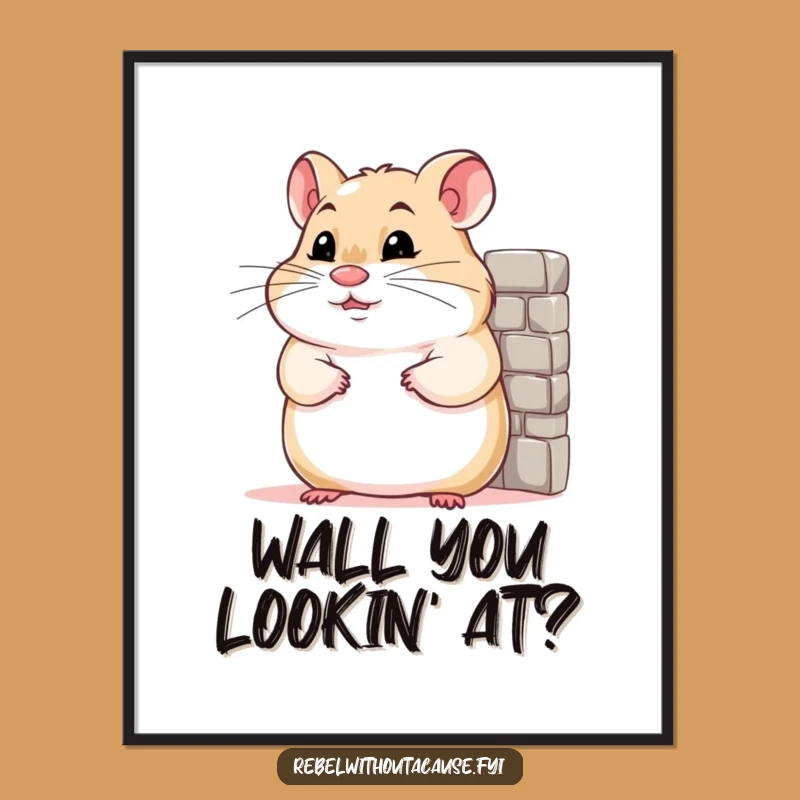 Free Printable Funny Wall Art: Confident Hamster Smirk Downloadable Decor