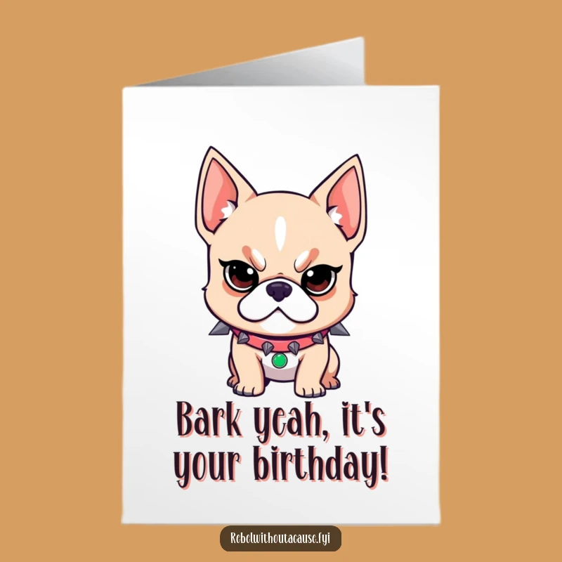 Free Printable Funny Birthday Card: Rebellious Dog, Downloadable & Print at Home Bark