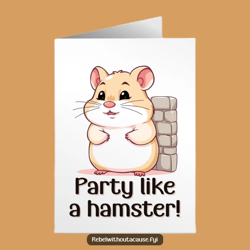 Free Printable Birthday Card: Confident Hamster Smirks Birthday Wishes Downloadable