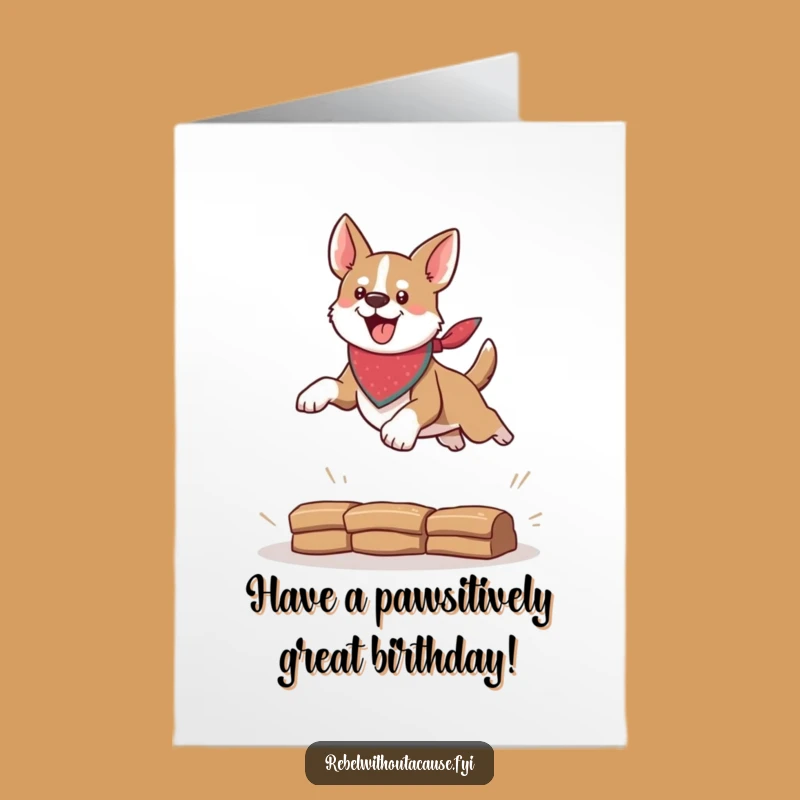 Free Printable Birthday Card: Daring Dog Leaping for a Hilarious Gift