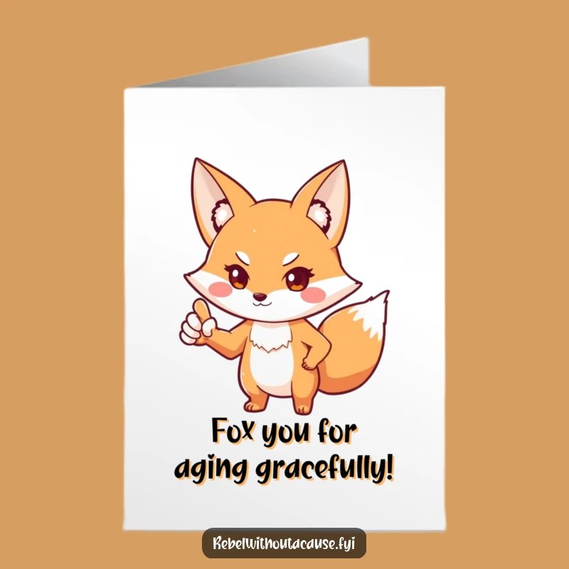 Free Printable Birthday Card: Defiant Fox, Pointing Paws, Funny Downloadable Gift