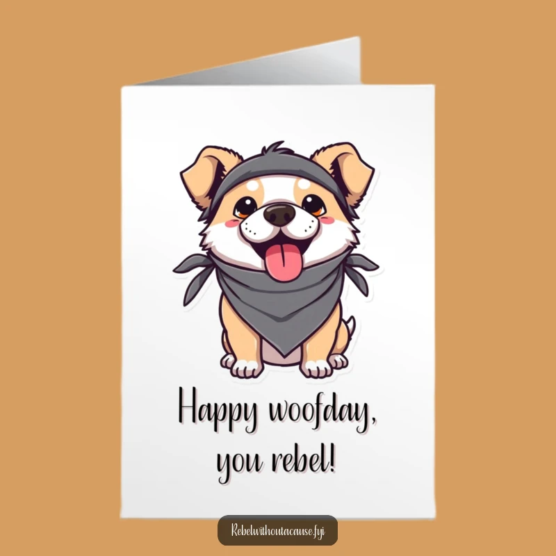 Free Printable Birthday Card: Rebellious Dog's Tongue, Goofy Downloadable Gift for Dog Lovers