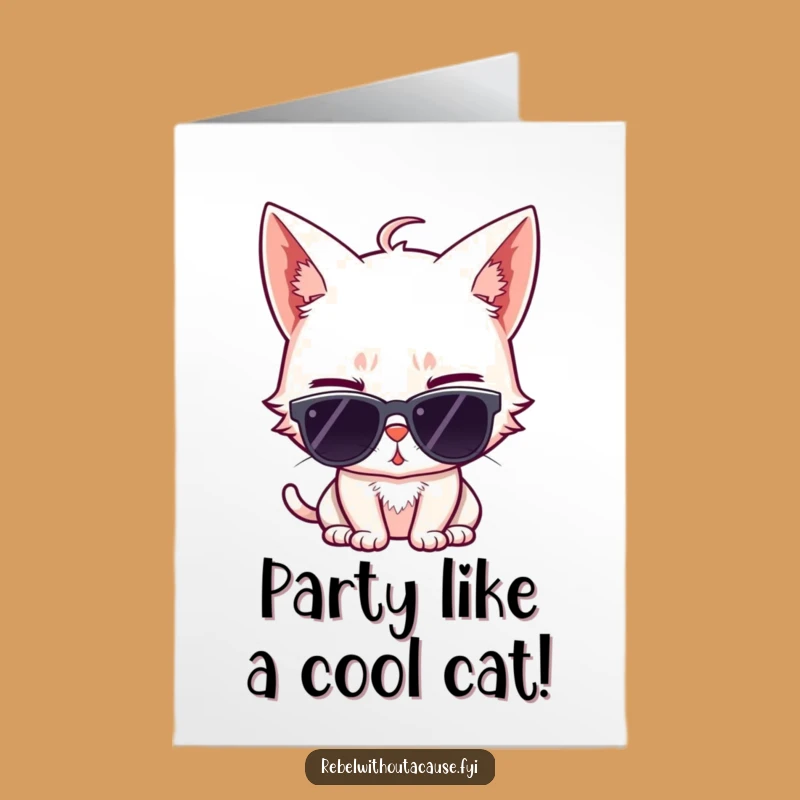 Free Printable Birthday Card: Sassy Cat's Wink Funny Downloadable Gift