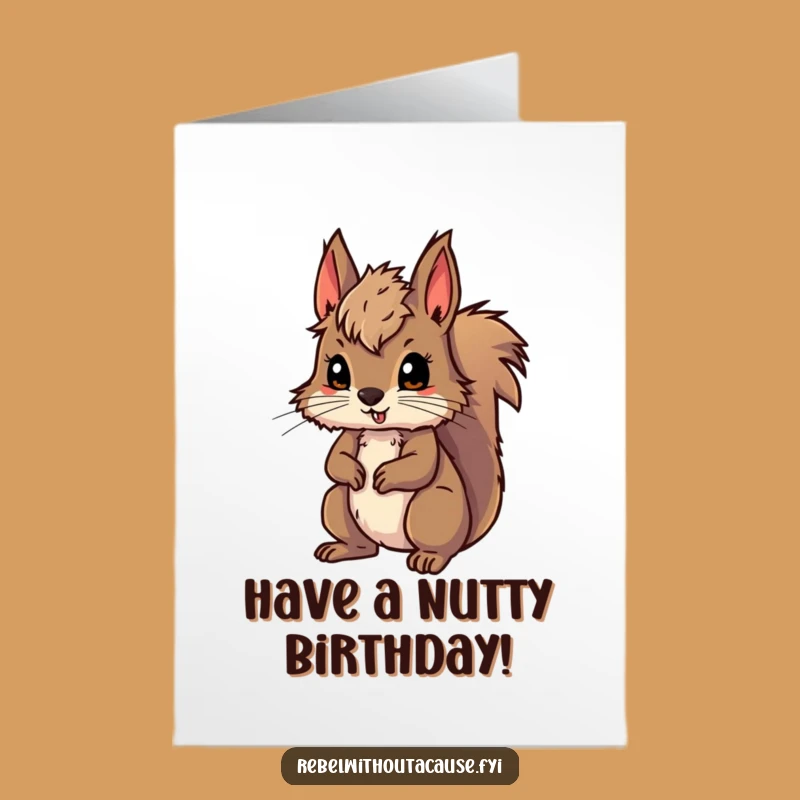 Free Printable Birthday Card: Wild Squirrel's Adventurous Leap for Fun