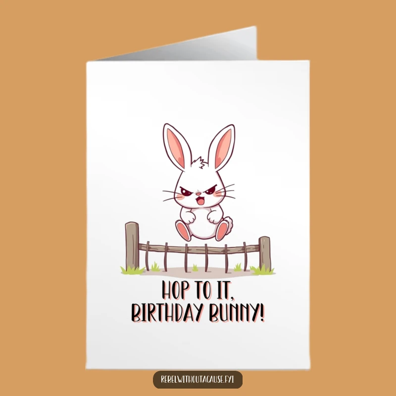 Free Printable Bunny Birthday Card: Rebellious Jump for a Bold Gift
