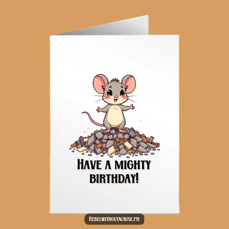 Free Printable Birthday Card: Brave Mouse Overcoming Birthday Obstacles!
