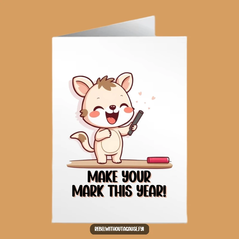 Free Printable Birthday Card: Joyful Animal Chalk Scrawl Funny Downloadable Gift
