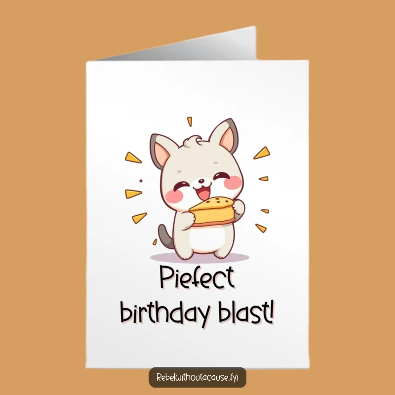 Free Printable Birthday Card: Messy Fun Animal Pie Smash for a Wild Celebration