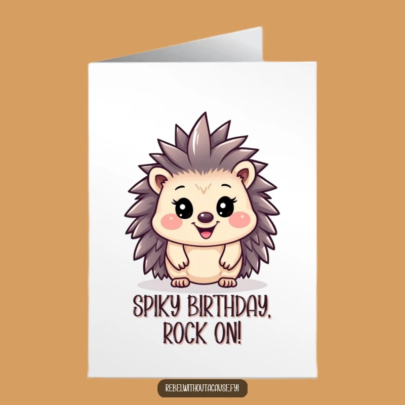 Free Printable Birthday Card: Punk Hedgehog Mohawk - Rock Your Birthday!