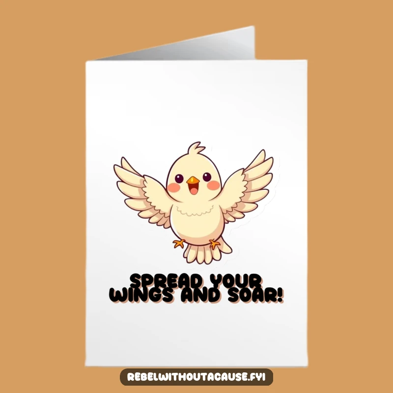 Free Printable Birthday Card: Happy Bird Soaring, Defying Gravity for a Fun Downloadable Gift